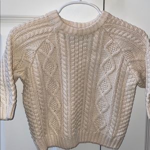 Koala Kids cream cable sweater.  Size 6/9 months